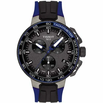 Pre-owned Tissot T-race Cycling Chronograph Black/blue Men's Watch T111.417.37.441.06