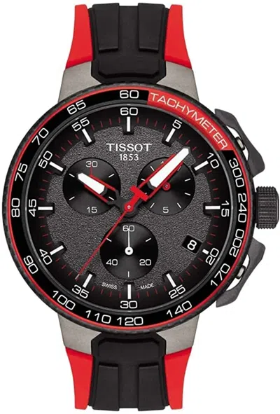 Pre-owned Tissot T-race Cycling T111.417.37.441.01 Chronograph Red Strap Men's Watch