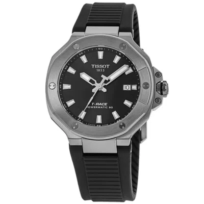 Tissot T-race Powermatic 80 Automatic Black Dial Silicone Strap Men's Watch T141.807.17.051.00