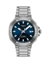 Tissot Mens Blue T Race 41mm Mens Stainless-steel Automatic Watch In Blue/silver