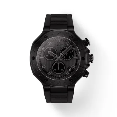 Pre-owned Tissot T-race Quartz Chronograph Men's Black Watch T1414173706100