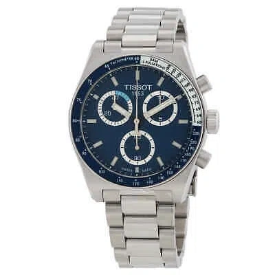 Pre-owned Tissot Pr516 Chronograph Quartz Blue Dial Men's Watch T149.417.11.041.00