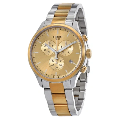 Tissot T-sport Chronograph Quartz Champagne Dial Men's Watch T116.617.22.021.00 In Two Tone  / Champagne / Gold / Gold Tone / Yellow