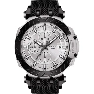 Tissot T-sport Chronograph Webbed Strap Watch, 48mm In Black/silver/black