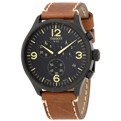Tissot T-sport Chronograph Xl Black Dial Men's Watch T116.617.36.057.00 In Beige / Black