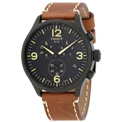 Pre-owned Tissot T-sport Chronograph Xl Black Dial Men's Watch T116.617.36.057.00