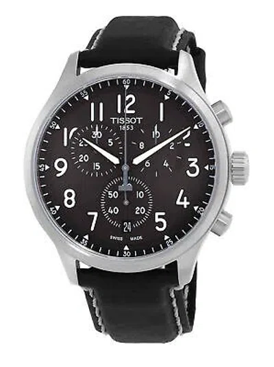 Pre-owned Tissot T-sport Chronograph Xl Swiss Made Anthracite Dial Quartz 100m Mens Watch