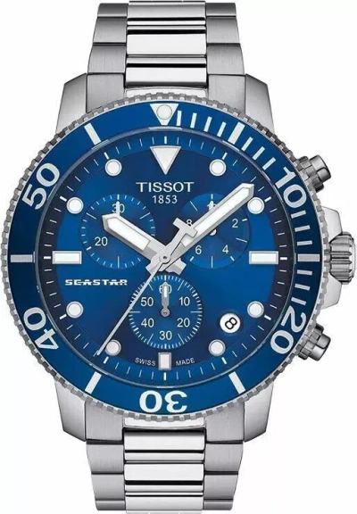 Pre-owned Tissot T-sport Seastar 1000 Chronograph Diver's Men's Watch T120.417.11.041.00
