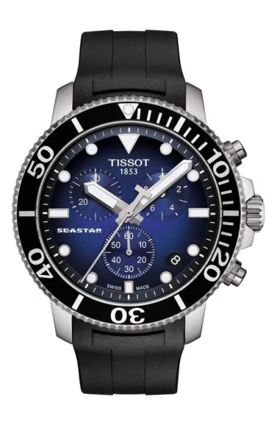 Tissot T-sport Seastar 1000 Rubber Strap Chronograph Watch, 45mm In Multi