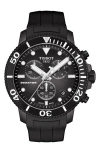 Tissot T-sport Seastar 1000 Rubber Strap Chronograph Watch, 45mm In Black/white/black