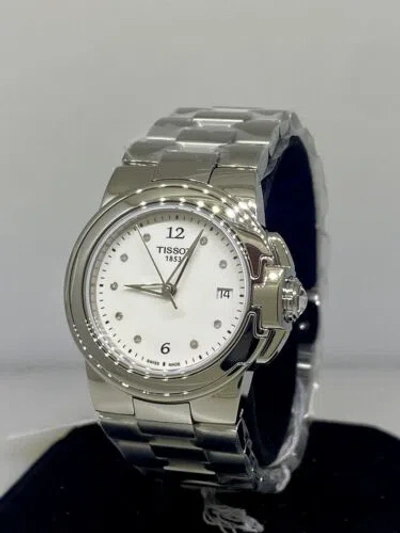Pre-owned Tissot T-sport White Diamond Dial Stainless Steel Ladies Watch T0802101101600