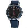Tissot Men's Swiss T-touch Connect Solar Blue Textile & Leather Strap Smart Watch 48mm In Black