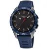 Tissot T-touch Connect Solar Sport Gmt Quartz Digital Dial Titanium Blue Silicone Strap Men's Watch T153.42 In Blue