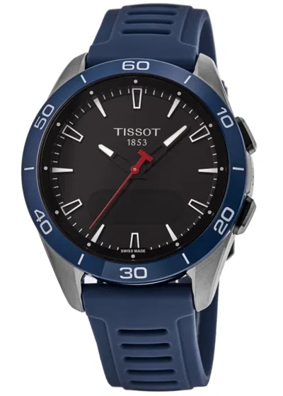 Tissot T-touch Connect Solar Sport Gmt Quartz Digital Dial Titanium Blue Silicone Strap Men's Watch T153.42 In Multi