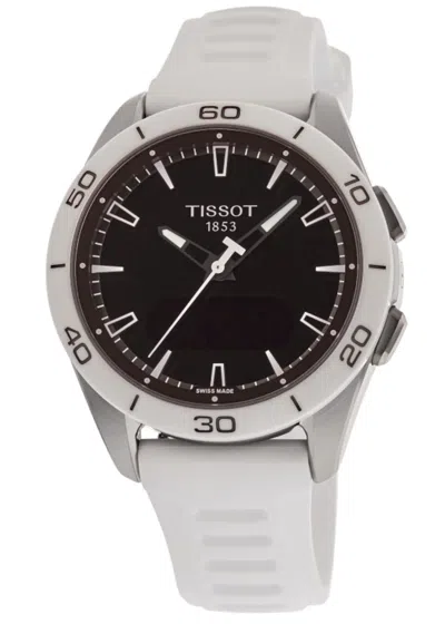 Tissot T-touch Connect Solar Sport Gmt Quartz Digital Dial Titanium White Silicone Strap Men's Watch T153.4 In Multi