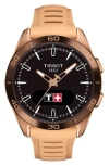 Tissot T-touch Connect Sport Solar Smart Silicone Strap Watch, 42mm In Beige