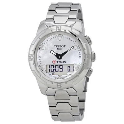 Tissot T-touch Ii Mother Of Pearl Dial Titanium Ladies Watch T047.220.44.116.00 In Metallic