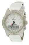 Tissot T-touch Ii Titanium Perpetual Leather Diamond Ladies Watch In Neutral