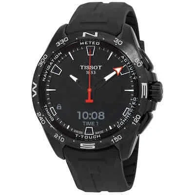 Pre-owned Tissot T-touch Perpetual Alarm Chronograph Quartz Mens Watch T121.420.47.051.03