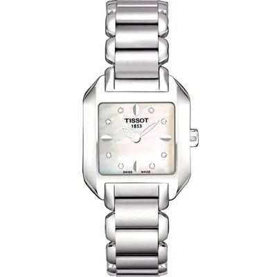 Pre-owned Tissot T-wave Ladies Diamond Stainless Steel Swiss Quartz Watch T02128574