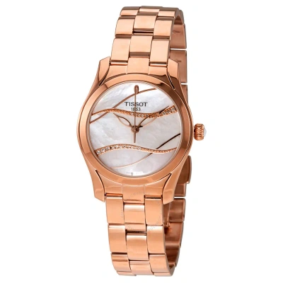 Tissot T-wave Mother Of Pearl Diamond Dial Ladies Watch T112.210.33.111.00 In Gold / Gold Tone / Mop / Mother Of Pearl / Rose / Rose Gold / Rose Gold Tone / Skeleton / Wave