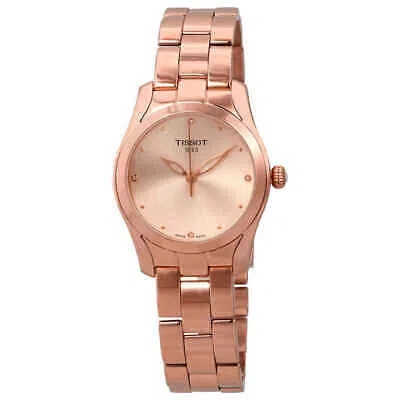 Pre-owned Tissot T-wave Rose Diamond Dial Ladies Watch T112.210.33.456.00