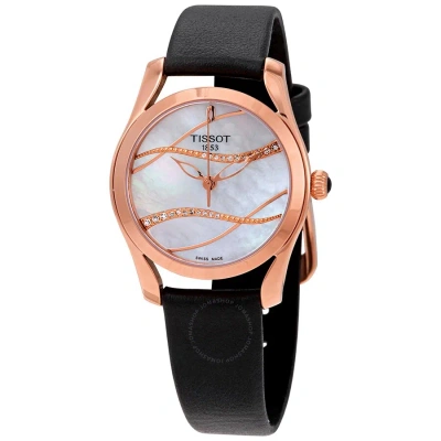 Tissot T-wave White Mother Of Pearl Diamond Dial Ladies Watch T112.210.36.111.00 In Black / Gold / Gold Tone / Mother Of Pearl / Rose / Rose Gold / Rose Gold Tone / Skeleton / Wave / W