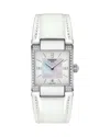 Tissot T-2 Mother Of Pearl Diamond Accented Leather Strap Watch- 0.16 Ctw, 32mm In White
