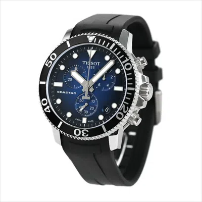 Pre-owned Tissot T120.417.17.041.00 Seastar 1000 Chronog Blue Gradient Black Diver's Watch