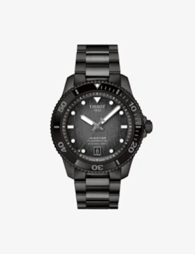 Pre-owned Tissot T1208073305100 Seastar 1000 40mm Black Pvd Bracelet T120.807.33.051.0