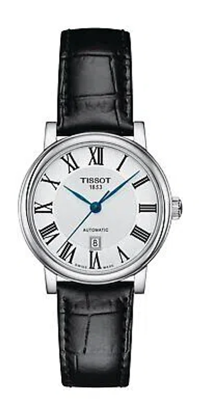 Pre-owned Tissot T1222071603300 Women's Watch Black Genuine Leather Band Analog Display