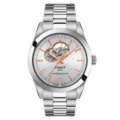 Pre-owned Tissot T1274071103101 Gentleman Powermatic 80 Open Heart T127.407.11.031.01
