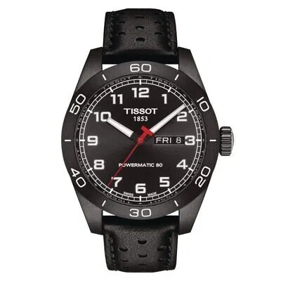 Pre-owned Tissot T1314303605200 Men's Watch Black Leather Band Quartz Movement