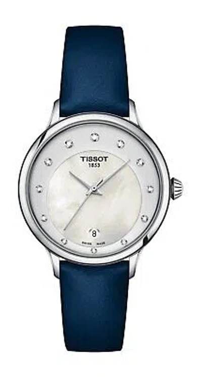 Pre-owned Tissot T1332101611600 Women's Watch Blue Leather Band Quartz Movement