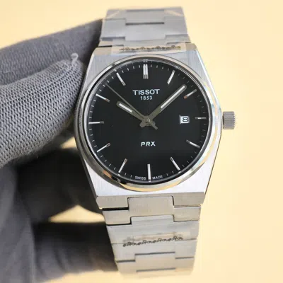 Pre-owned Tissot T137.410.10.51.00 Men's Prx 40mm Quartz Watch Black Dial Watch-