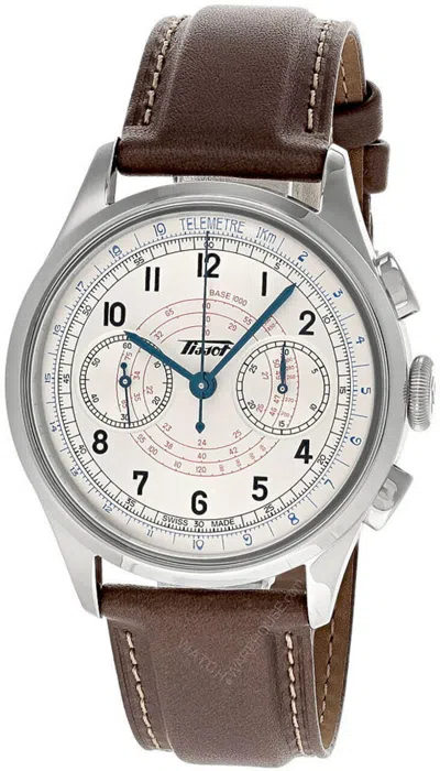Pre-owned Tissot Telemeter 1938 Heritage Auto 42mm Lthr Men's Watch T142.462.16.032.00