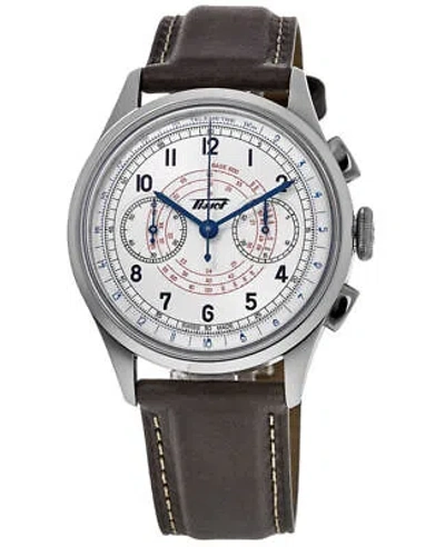 Pre-owned Tissot Telemeter 1938 Silver Dial Leather Men's Watch T142.462.16.032.00