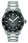 Tissot Tisso Seastar 1000 Powermatic 80 Bracelet Watch, 40mm In Black/ Silver
