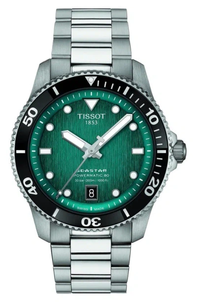 Tissot Tisso Seastar 1000 Powermatic 80 Bracelet Watch, 40mm In Blue/silver