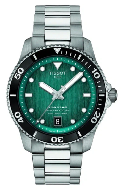 Tissot Men's Swiss Automatic Seastar 1000 Powermatic 80 Stainless Steel Bracelet Watch 40mm In No Color