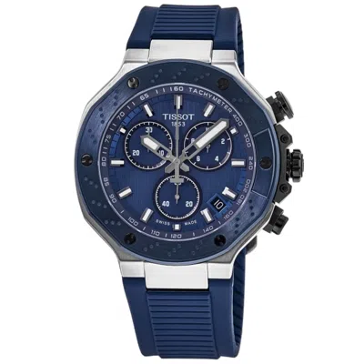 Tissot T-race Chronograph Blue Dial Rubber Strap Men's Watch T141.417.27.041.00