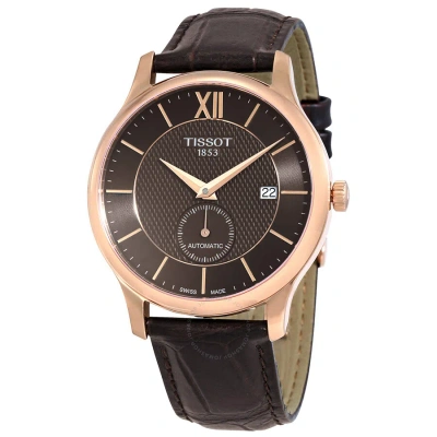 Tissot Tradition Automatic Anthracite Dial Men's Watch T063.428.36.068.00 In Anthracite / Brown / Gold / Gold Tone / Rose / Rose Gold / Rose Gold Tone