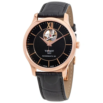 Tissot Tradition Automatic Black Dial Men's Watch T063.907.36.068.00 In Black / Gold / Gold Tone / Rose / Rose Gold / Rose Gold Tone