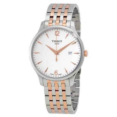 Tissot Tradition Silver Dial Men's Watch T063.610.22.037.01 In Two Tone  / Gold / Gold Tone / Rose / Rose Gold / Rose Gold Tone / Silver