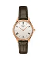 Tissot Women's Swiss Tradition 5.5 Lady Brown Leather Strap Watch 31mm In White/brown
