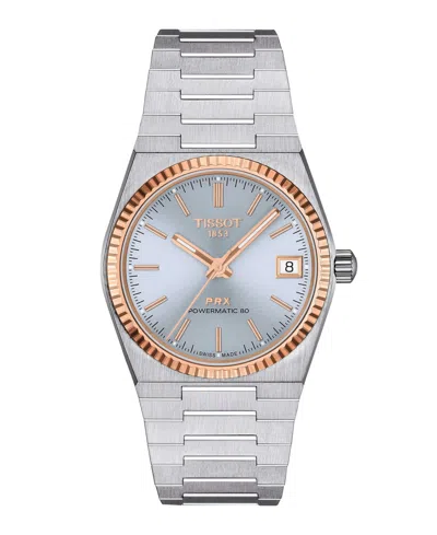 Tissot Unisex Gray Stainless Steel Bracelet Watch, 35mm In Metallic