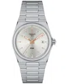 Tissot Unisex Prx Silver-tone Stainless Steel Bracelet Watch 35mm In Silver