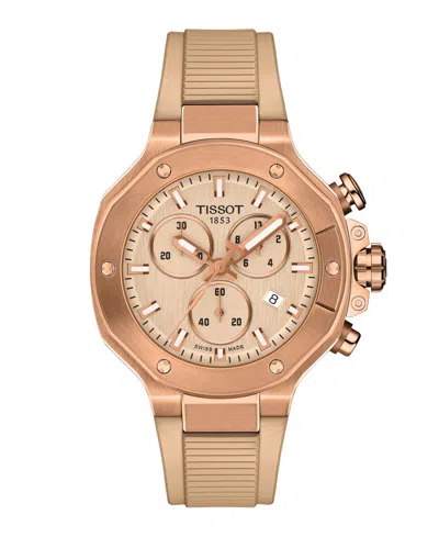Tissot Unisex Rose Gold Silicone Bracelet Watch, 38mm