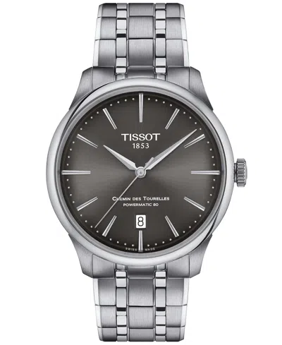 Tissot Unisex Swiss Automatic Chemin Des Tourelles Powermatic 80 Stainless Steel Bracelet Watch 39mm In No Color