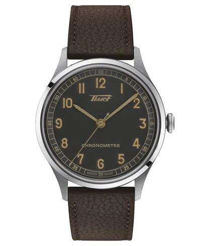Tissot Unisex Swiss Automatic Heritage 1938 Brown Leather Strap Watch 39mm